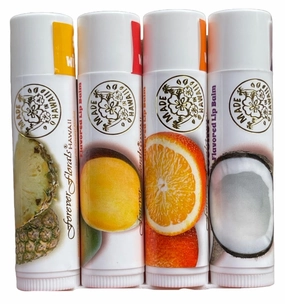 Flavored Lip Balm In Tube, Asst/4