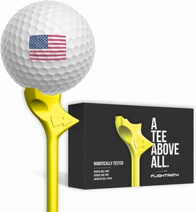 FLIGHTPATH Premium Golf Tees - 3.25" Durable Plastic Golf Tees Designed to Enhance Golf Shot Distance & Precision - Robotically Tested to Reduce Ball Spin - USGA Approved Golf Equipment