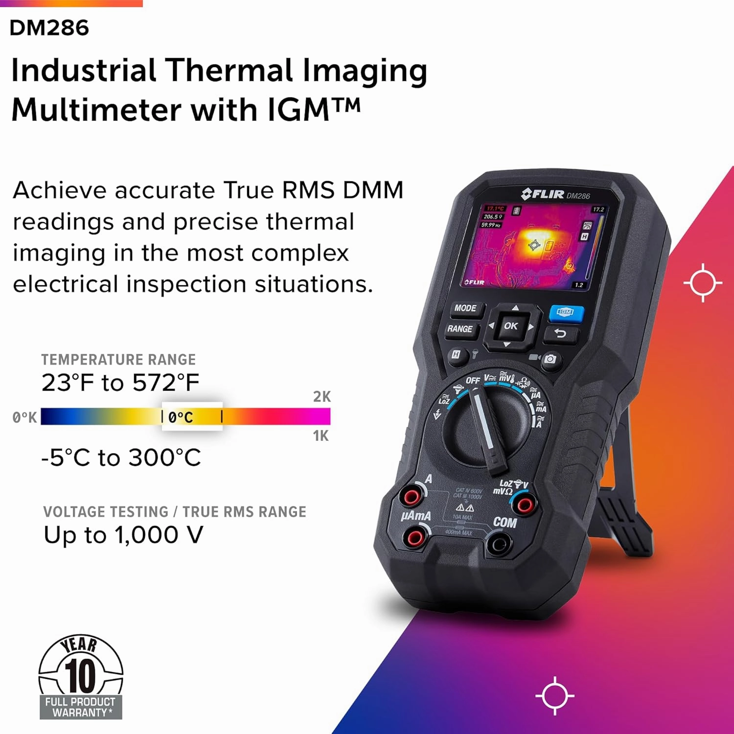 FLIR DM286 Industrial Grade Thermal Imager and Multi-Meter for Electrical Inspection and Diagnostics