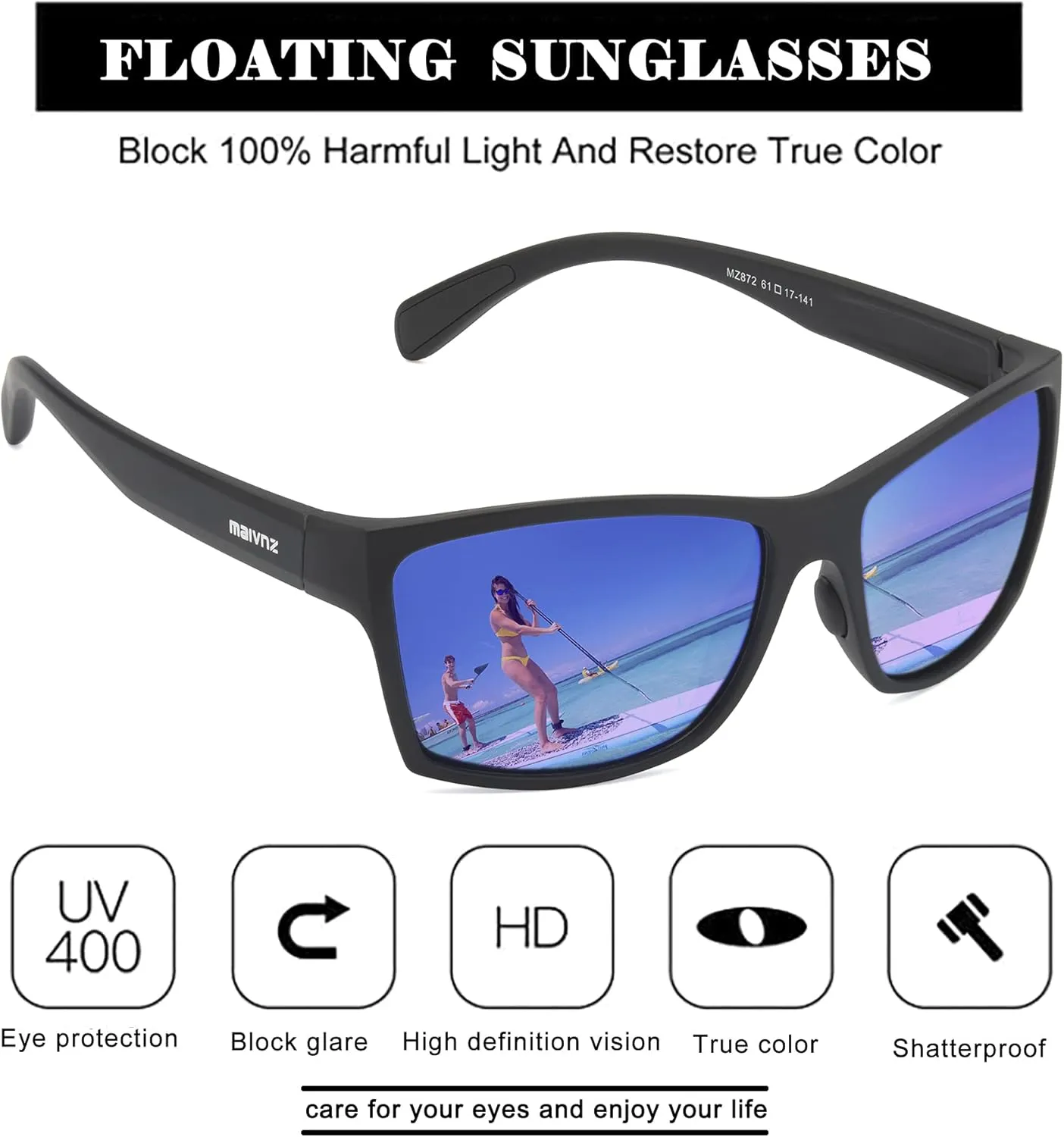 Floating Polarized Fishing Sunglasses for Men UV Protection Fishing Glasses Boating Kayaking Water Sport Glasses