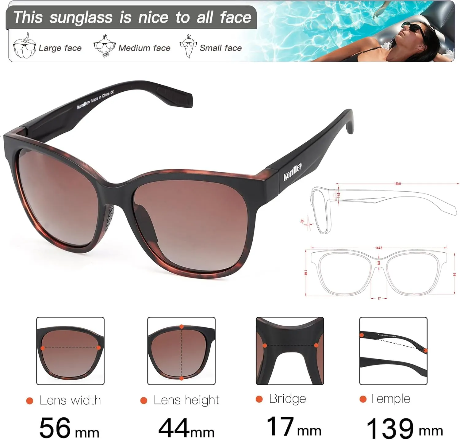 Floating Polarized Sunglasses, Water Sports Sunglasses for Men and Women