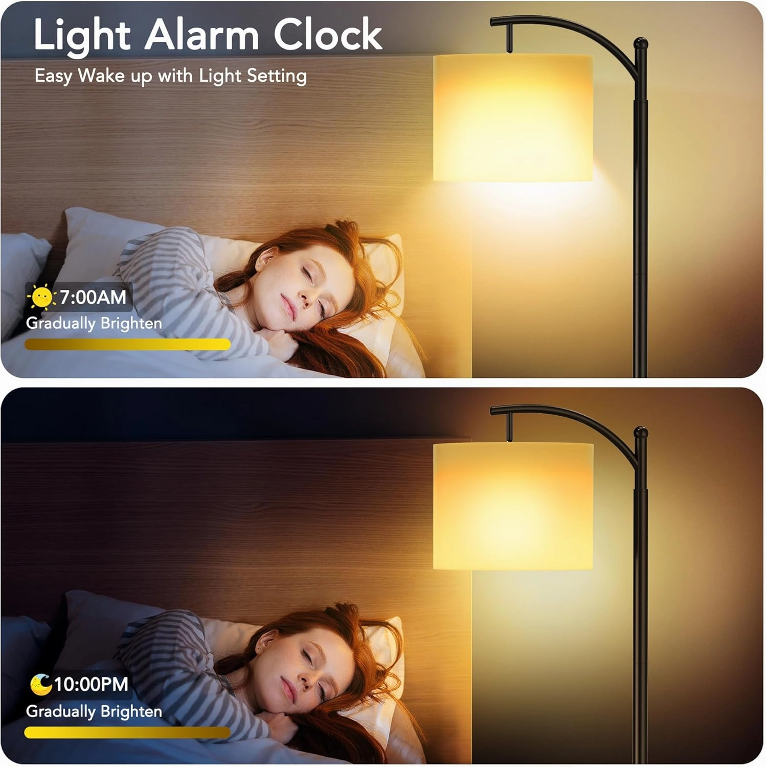 Floor Lamps with Matter Smart Light Bulb, RGB   Color Temperatures Bright Dimmable Smart Floor lamp, Living Room Standing Tall Industrial Floor Lamp (Beige Lampshade Included) -Black
