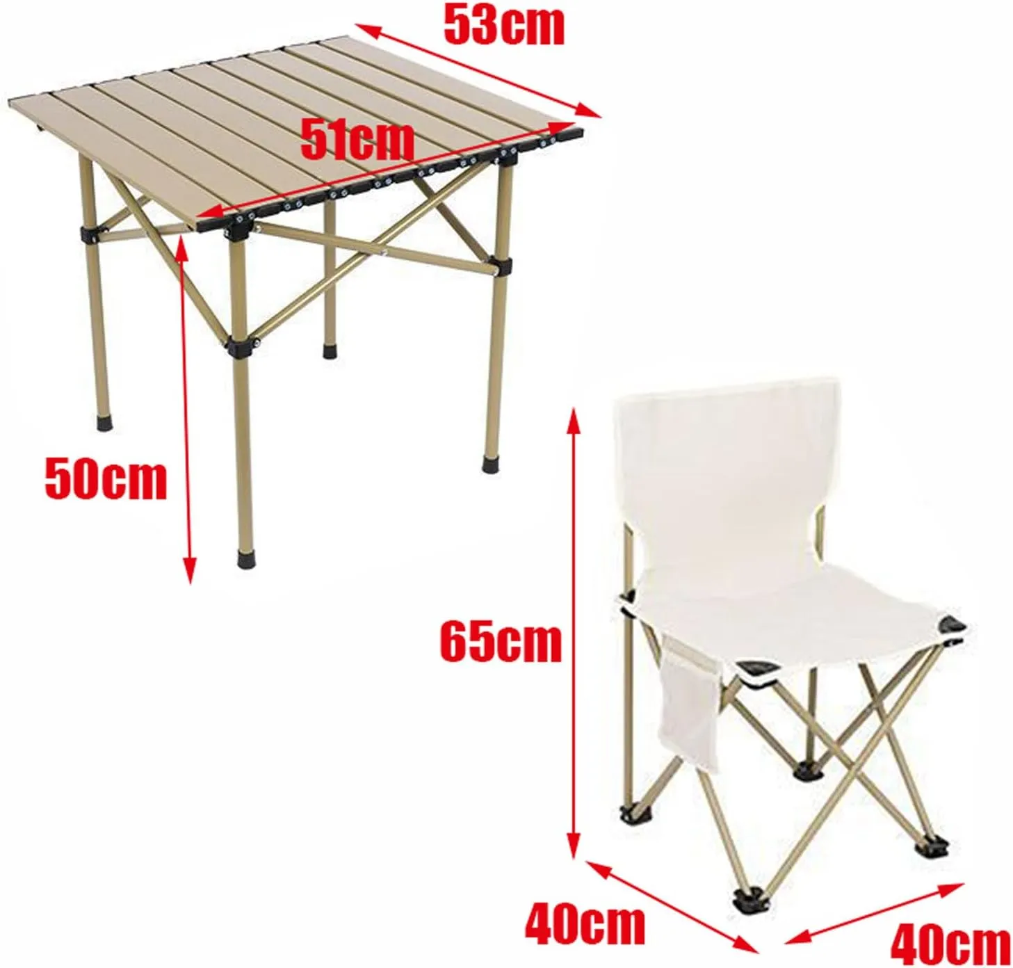 Folding Beach Picnic Tables Collapsible Backpack Lawn Chair Camping Folding Chair Set with Roll up Carbon Steel Table for More People Party, BBQ, 53cm-black-5pcs