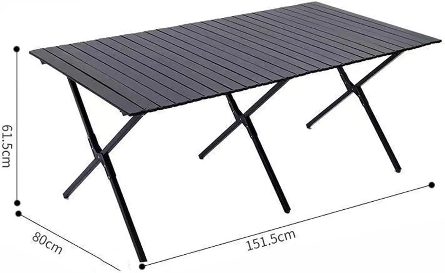 Folding Camping Table and Chair Sets, Portable Camp Chairs Sets with Lightweight Roll up Carbon Steel Picnic Table Foldable Lawn Chair with Carrying Bag, 9PCS-Walnut, 53cm-black-5pcs