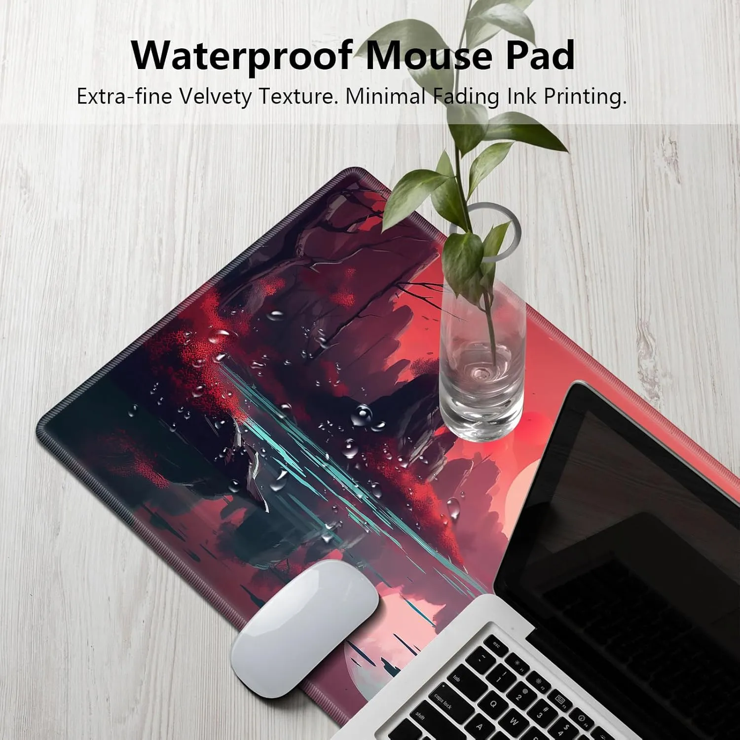 for MTG Playmat 24" x 14" with High Elastic Rubber Base Non-Slip Rubber Sole HD Printing for MTG Mat Magic Mat Card Playmat Magic Playmat Gaming Mouse Pad, Red Sunset