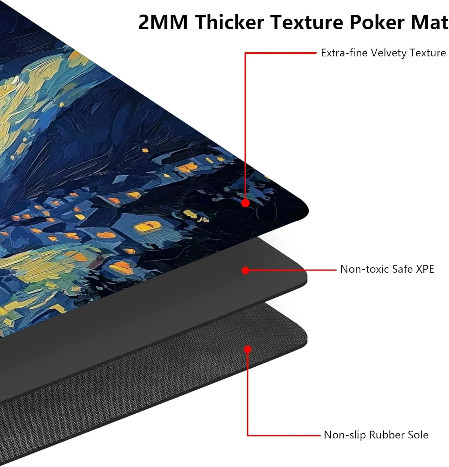 for MTG Playmat 24" x 14" with High Elastic Rubber Base Non-Slip Rubber Sole HD Printing for MTG Mat Magic Mat Card Playmats Magic Playmat Gaming Mouse Pad, Starry Night Black Cat