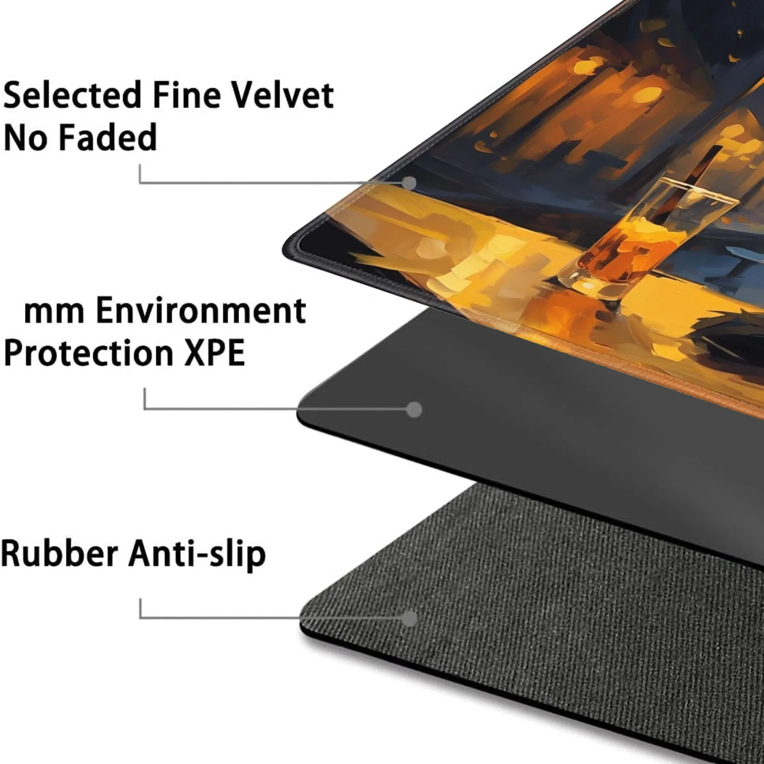 for MTG Playmat   Drawstring Travel Pouch   6 Dice Counter, for Tabletop Trading Card Game Playmats or Large Mouse Pad, Anti-Slip Rubber 24 x 14 in, Black Cat at Cafe at Night for TCG Playmat