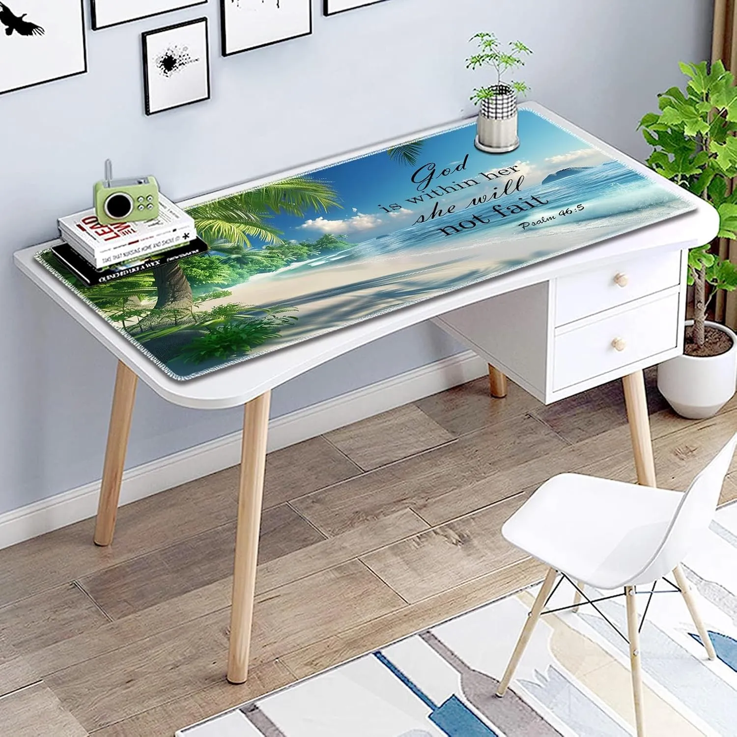 for MTG Playmat Non-Slip Rubber Play Mat with Storage Bag Combination, Ideal for Card Game Lovers TCG Play Mat, Beaches and Palm Trees