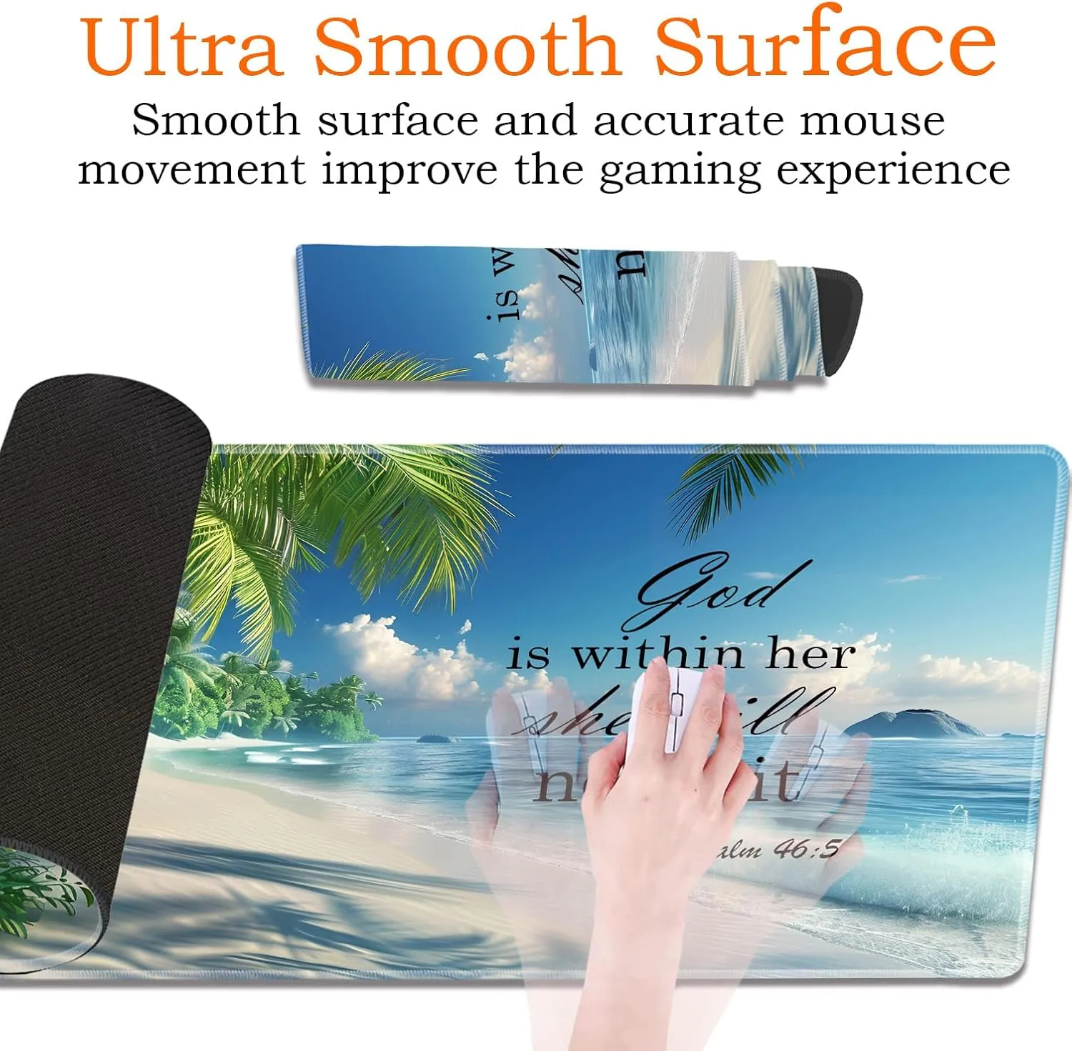 for MTG Playmat Non-Slip Rubber Play Mat with Storage Bag Combination, Ideal for Card Game Lovers TCG Play Mat, Beaches and Palm Trees