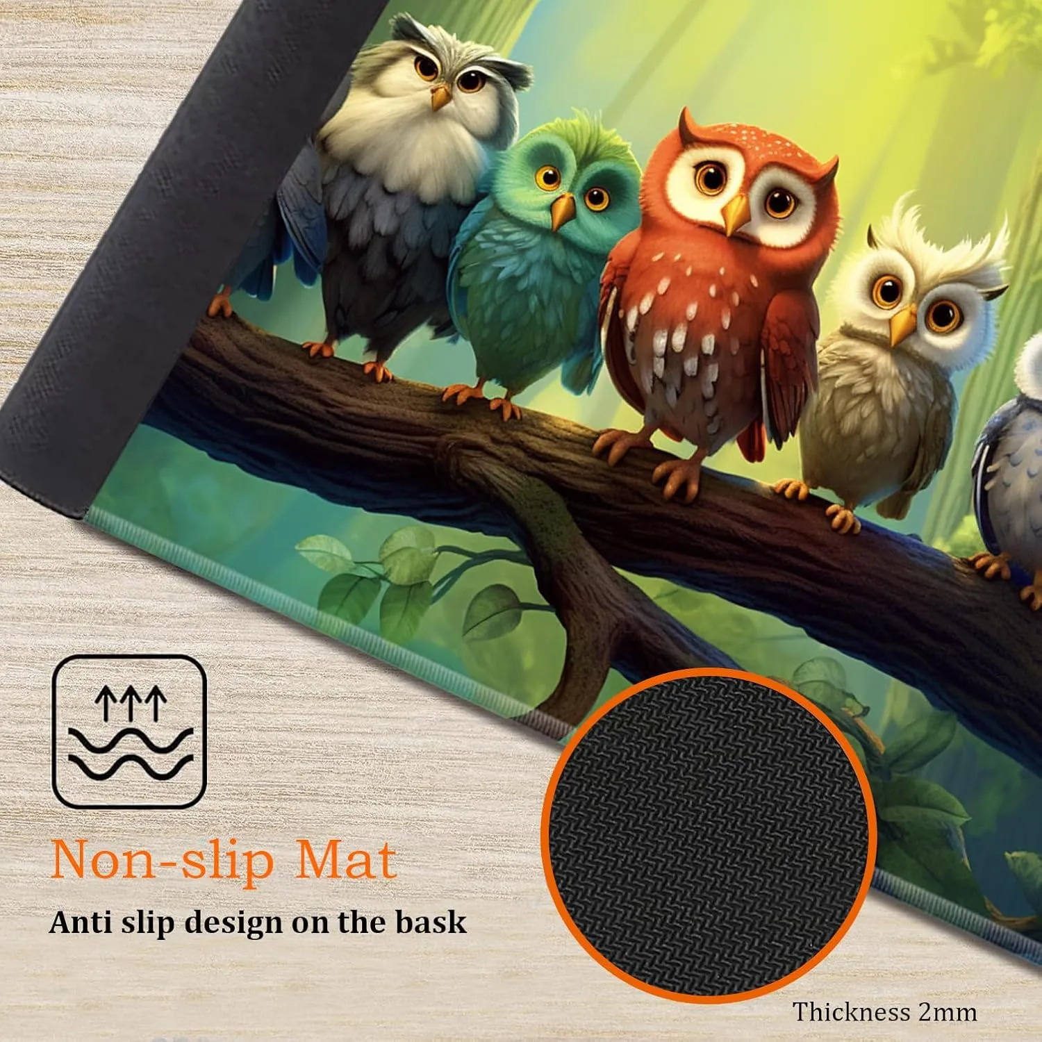 for MTG Playmat Non-Slip Rubber Play Mat with Storage Bag Combination, Ideal for Card Game Lovers TCG Play Mat, Owl