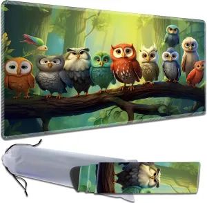 for MTG Playmat Non-Slip Rubber Play Mat with Storage Bag Combination, Ideal for Card Game Lovers TCG Play Mat, Owl