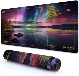 for MTG Playmat with Zones 24" x 14" with High Elastic Rubber Base Non-Slip Rubber Sole HD Printing for MTG Mat Magic Mat Card Playmat Magic Playmat Mouse Pad, Auroral Starry Sky