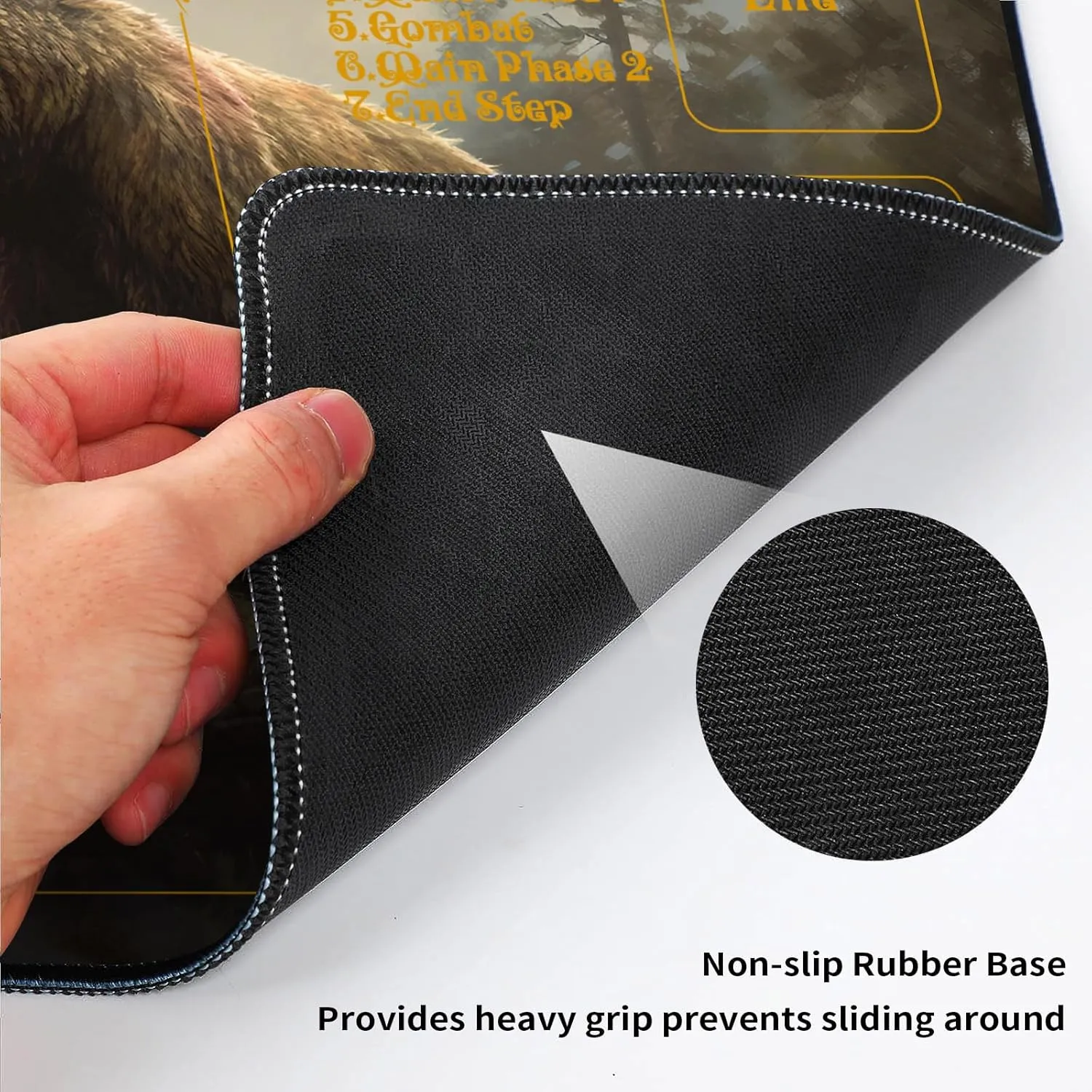 for MTG Playmat with Zones 24" x 14" with High Elastic Rubber Base Non-Slip Rubber Sole HD Printing for MTG Mat Magic Mat Card Playmat Magic Playmat Mouse Pad, Brown Bear