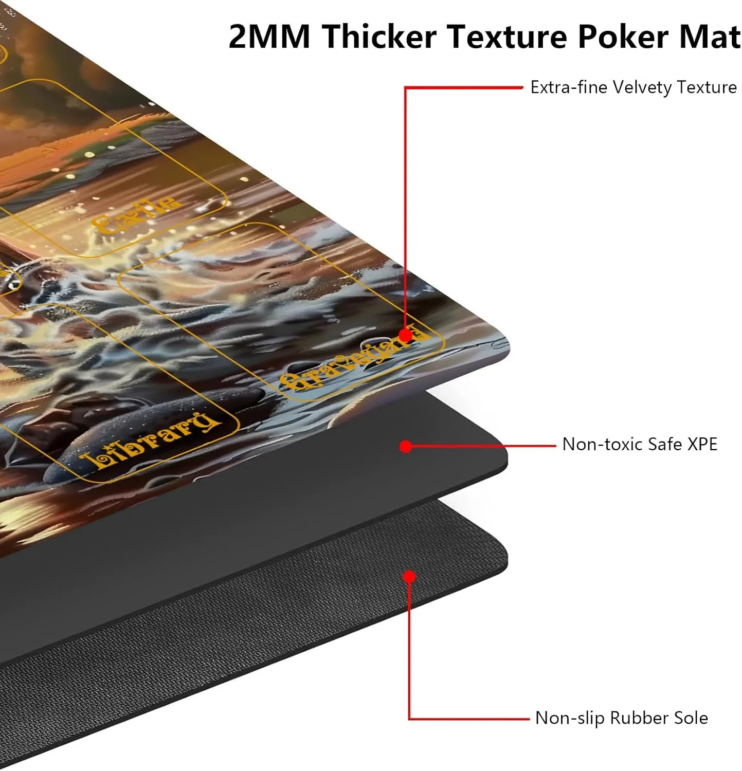 for MTG Playmat with Zones 24" x 14" with High Elastic Rubber Base Non-Slip Rubber Sole HD Printing for MTG Mat Magic Mat Card Playmat Magic Playmat Mouse Pad, Horses Playing in The River