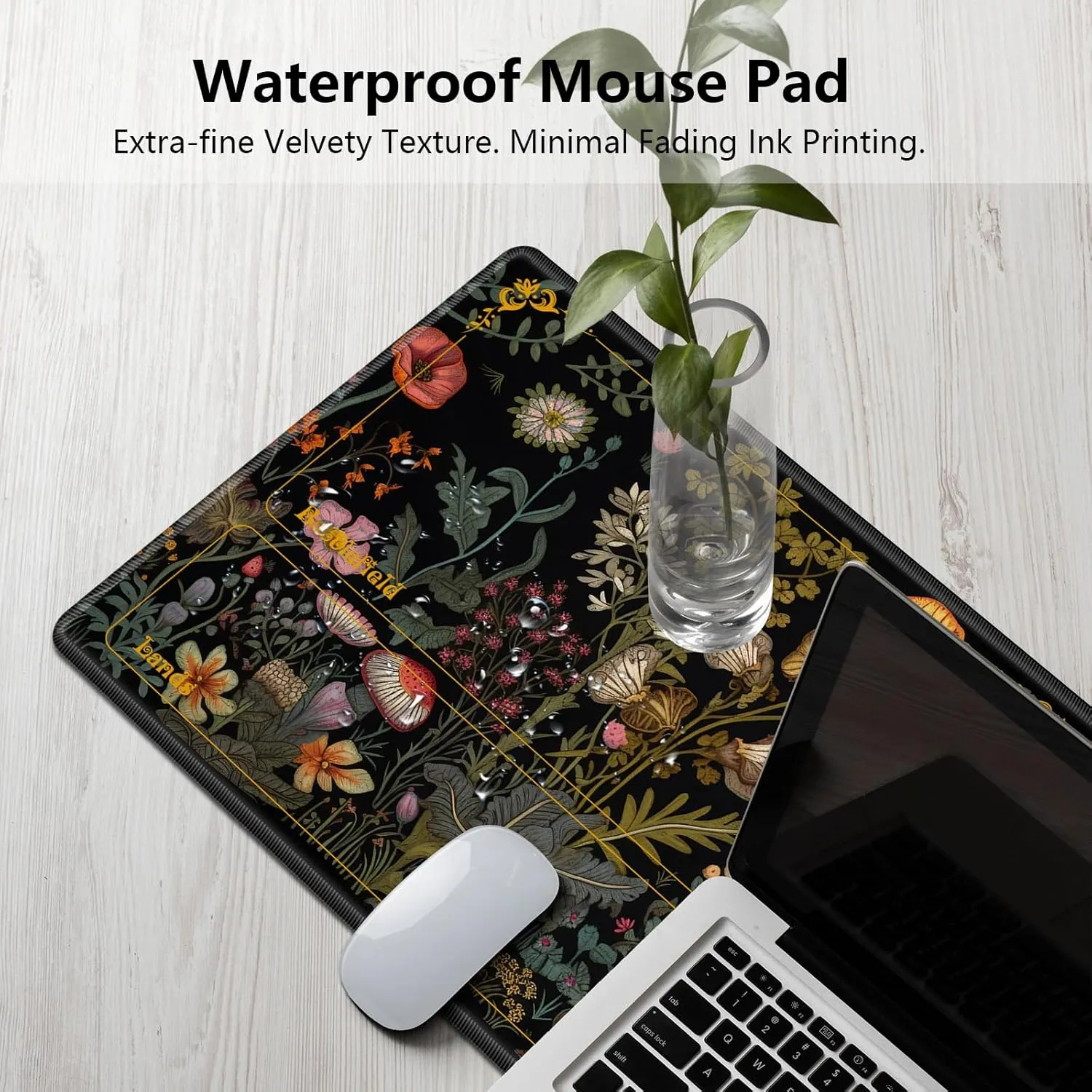 for MTG Playmat with Zones 24" x 14" with High Elastic Rubber Base Non-Slip Rubber Sole HD Printing for MTG Mat Magic Mat Card Playmat Magic Playmat Mouse Pad, Mushroom Flower