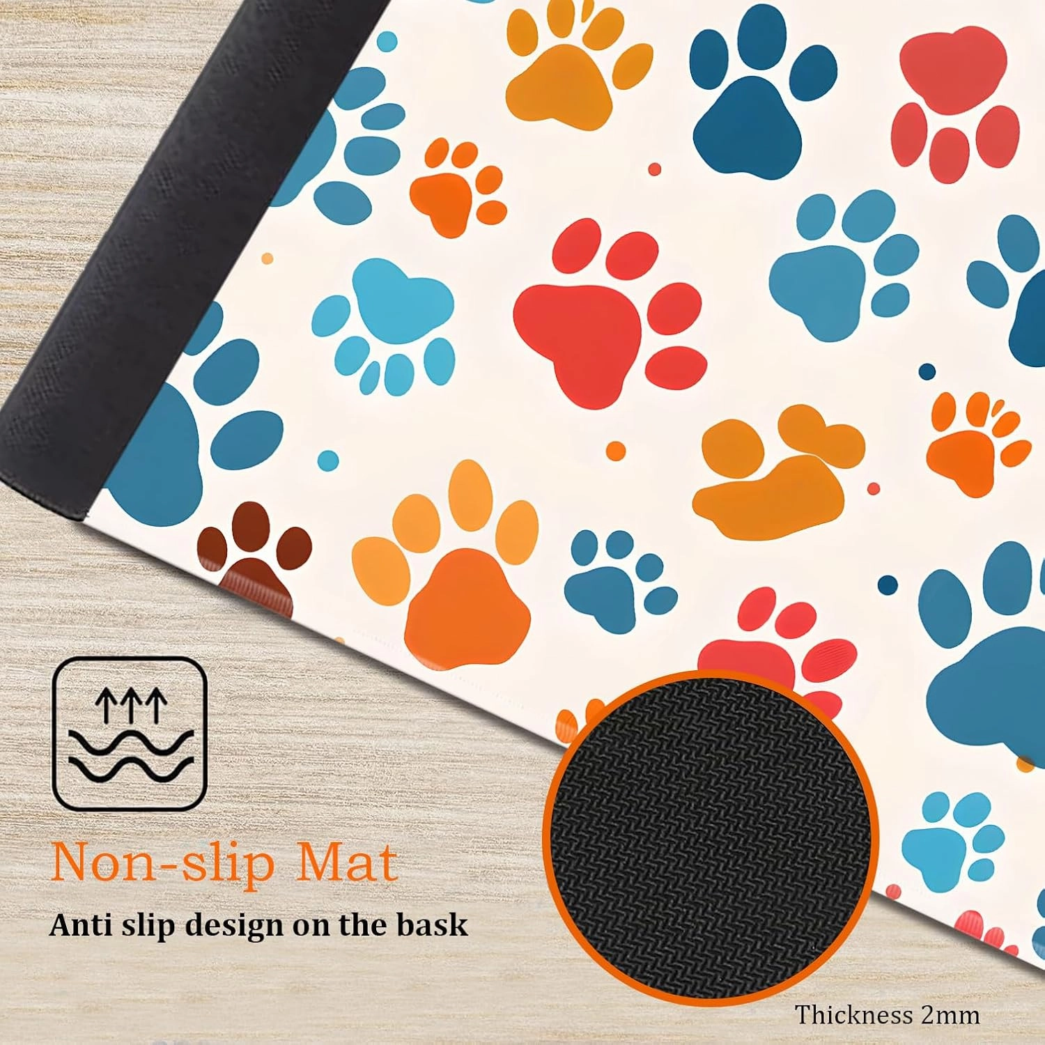 for MTG Playmat Non-Slip Rubber Play Mat with Storage Bag Combination, Ideal for Card Game Lovers TCG Play Mat, Color Dog Paw Prints
