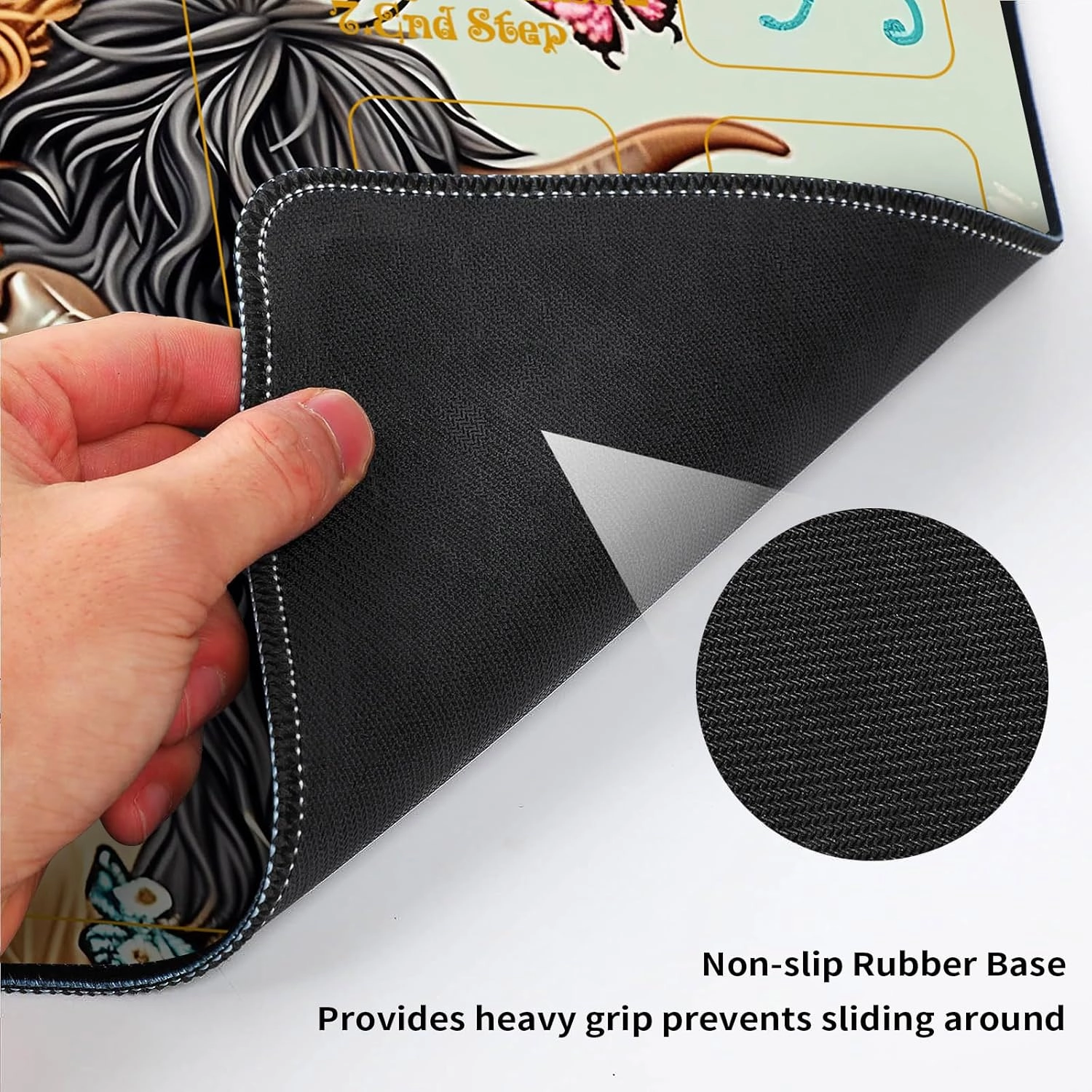for MTG Playmat with Zones 24" x 14" with High Elastic Rubber Base Non-Slip Rubber Sole HD Printing for MTG Mat Magic Mat Card Playmats Magic Playmat Mouse Pad, A Cute Highland Cow Couple