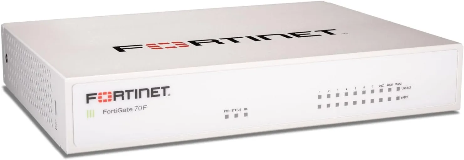 FortiGate-70F Firewall - 7X GE RJ45 Internal Ports, 2X GE RJ45 WAN Ports (Appliance Only, No Subscription) (FG-70F)