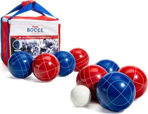 Franklin Sports Bocce Ball Set — 8 All Weather Bocce Balls and 1 Pallino — Beach, Backyard Lawn or Outdoor Party Game — Professional, American, and Starter Set Options