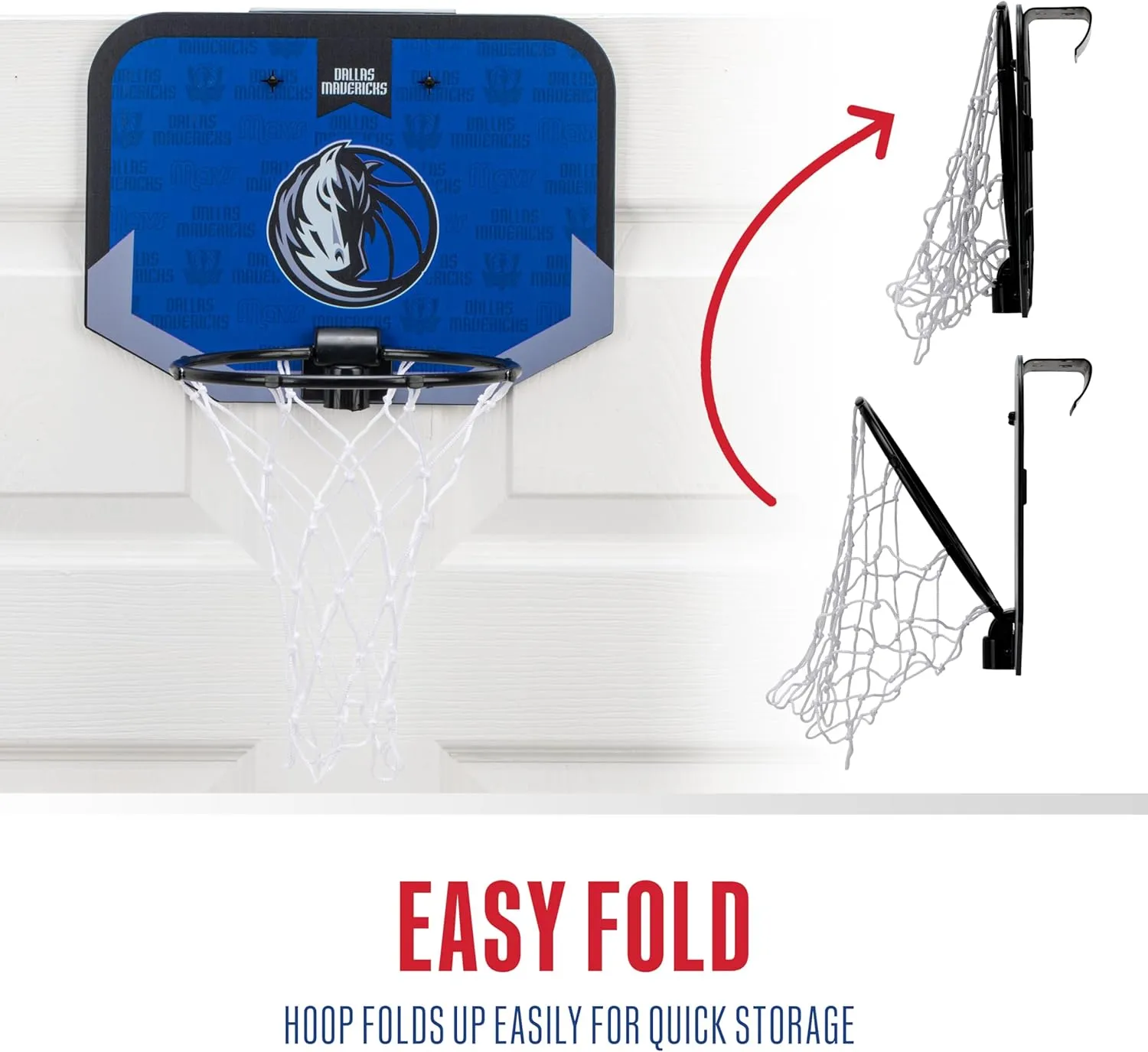 Franklin Sports NBA Team Over The Door Basketball Hoop - Kids Indoor Mini Basketball Hoop with Basketball - NBA Fan Shop Mini Hoop for Bedroom & Office