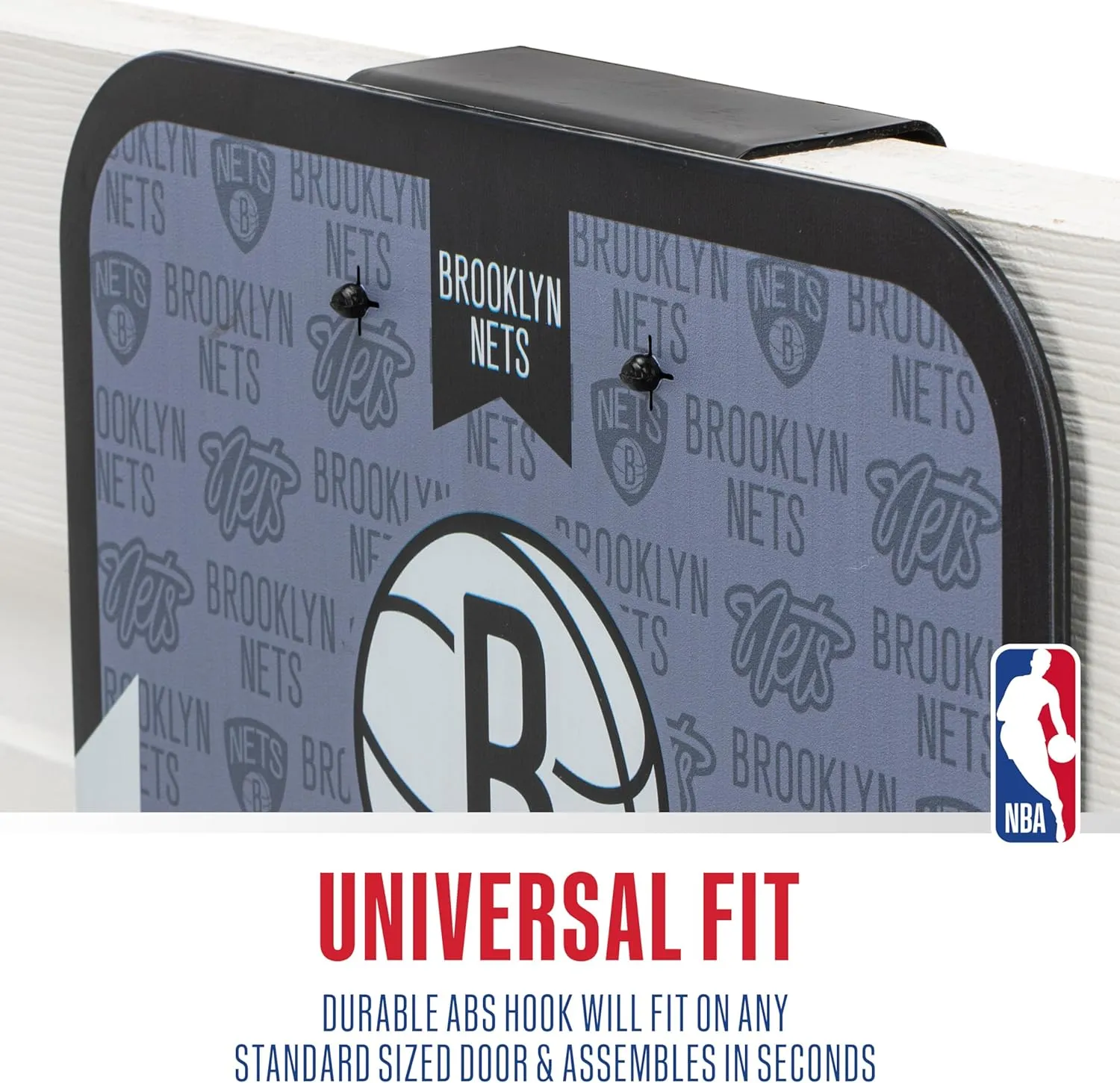 Franklin Sports NBA Team Over The Door Basketball Hoop - Kids Indoor Mini Basketball Hoop with Basketball - NBA Fan Shop Mini Hoop for Bedroom & Office