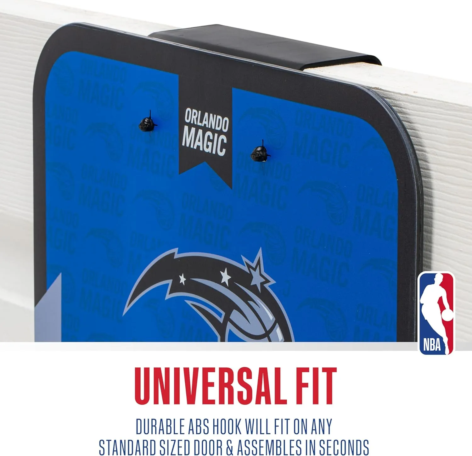 Franklin Sports NBA Team Over The Door Basketball Hoop - Kids Indoor Mini Basketball Hoop with Basketball - NBA Fan Shop Mini Hoop for Bedroom & Office