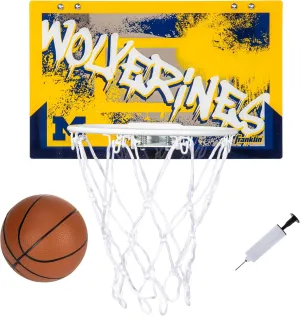 Franklin Sports NCAA Over The Door Basketball Hoop - Kids Indoor Basketball Hoop with Basketball - NCAA Fan Shop Mini Hoop for Bedroom   Office - Over The Door Mini Hoop