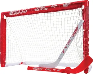 Franklin Sports NHL Mini Hockey Set - Kids Indoor Knee Hockey Goal, Ball,   2 Stick Combo - Youth Team Indoor Toy Set - Official - Ages 3 