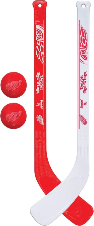 Franklin Sports NHL Mini Hockey Stick Set - NHL Team Knee Hockey Stick and Ball Set - Two Player Stick Set - Great Toy for Kids