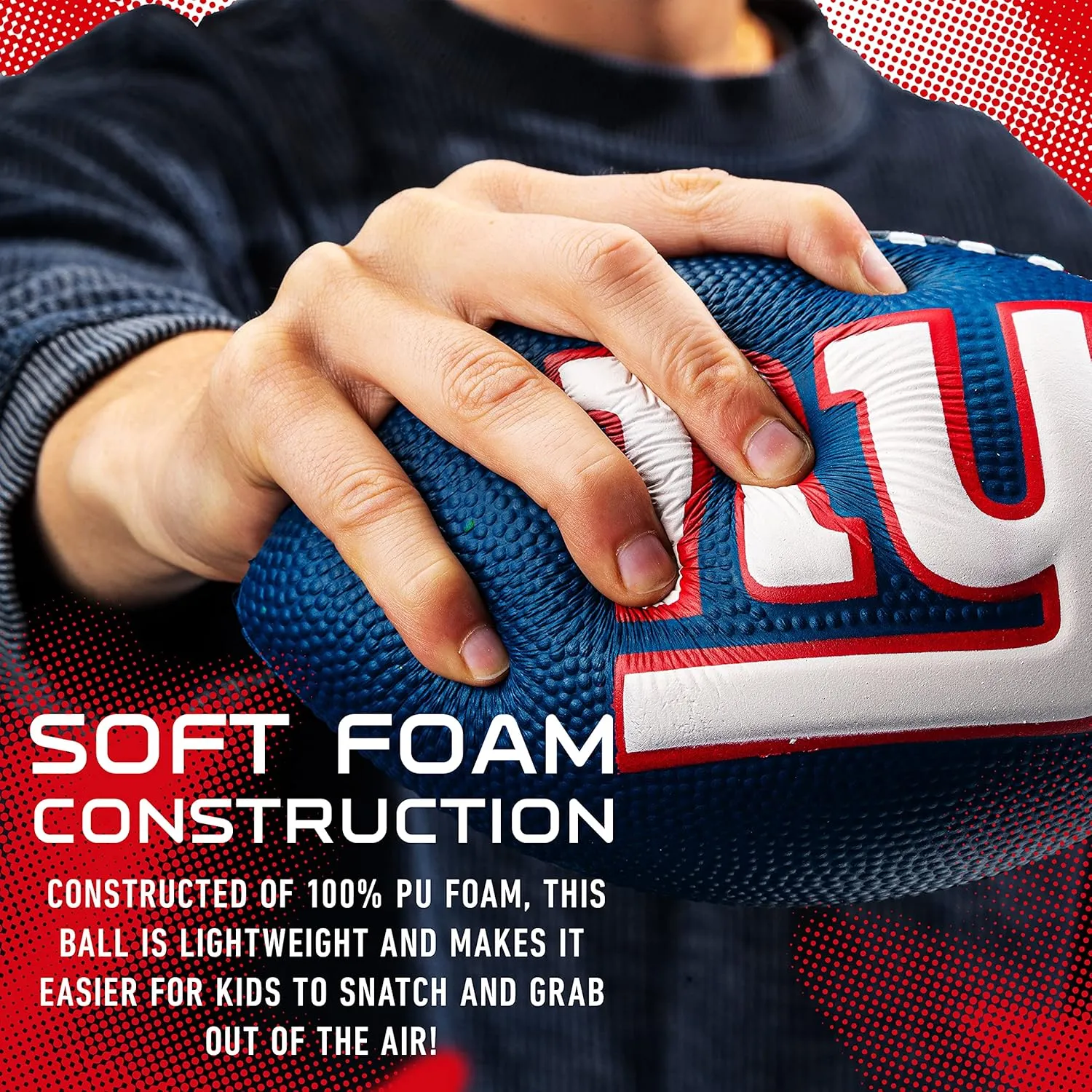Franklin Sports Youth NFL Football   Air Pump Set - Soft Foam 8.5" Youth Mini Footballs with 8 Teams Choice   Air Pump