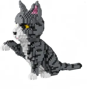 Friendly Tabby Cat Model Micro Mini Building Block Toy Sets: an Endearing Decor Recalling The Sweetness of Cats