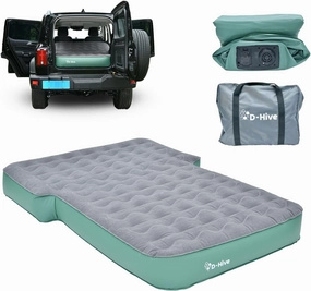 Full Size SUV Air Mattress, Easy to Install with Built-In Pump, Quick Inflation, Anti-Deflate, Fits 2 People, Green