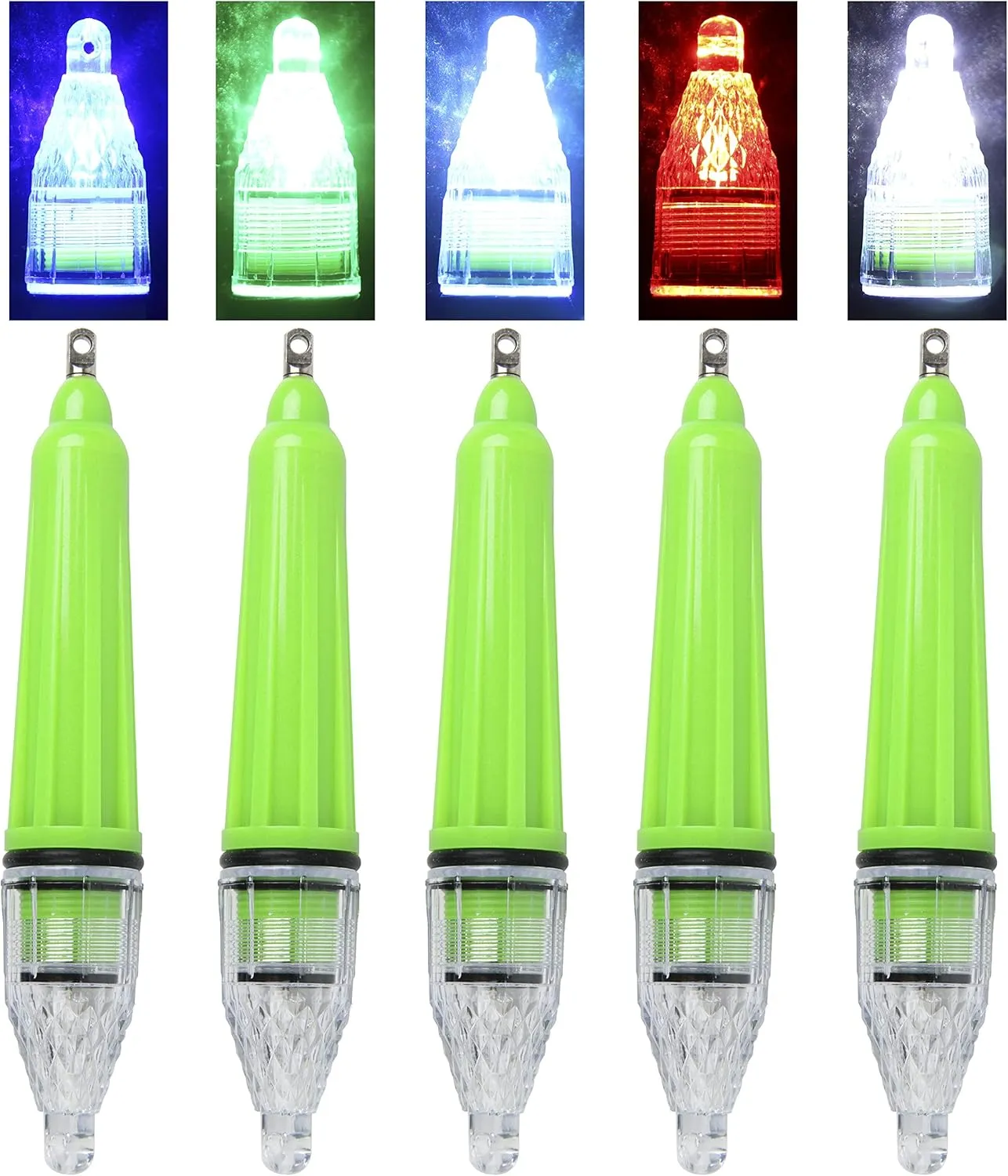 FUSIGO Underwater Fishing Light LED Deep Drop Fishing Light Waterproof Blinking Light Attractants Fishing Lamp Tools for Attracting Bait Lures 4.7in 6.7in