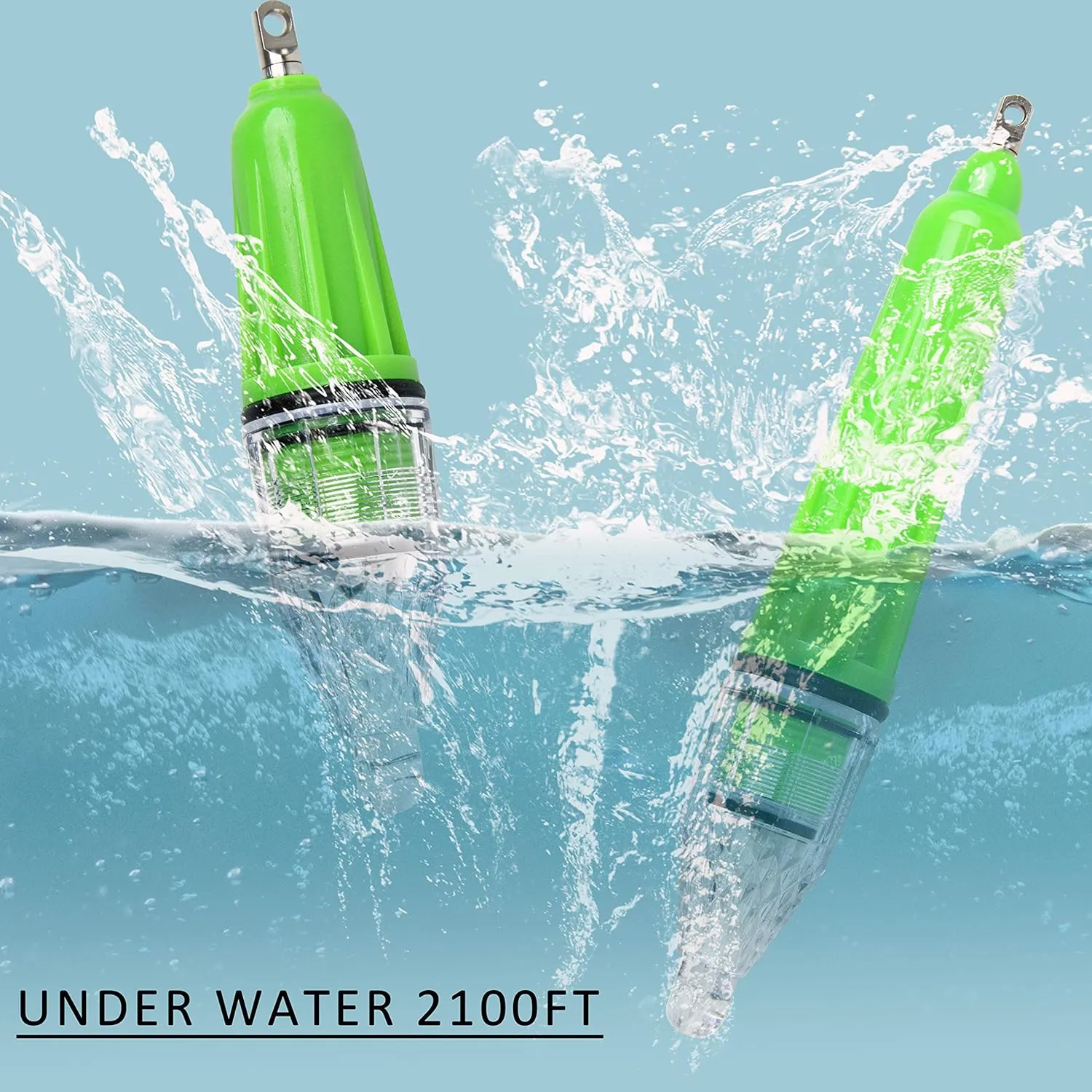 FUSIGO Underwater Fishing Light LED Deep Drop Fishing Light Waterproof Blinking Light Attractants Fishing Lamp Tools for Attracting Bait Lures 4.7in 6.7in