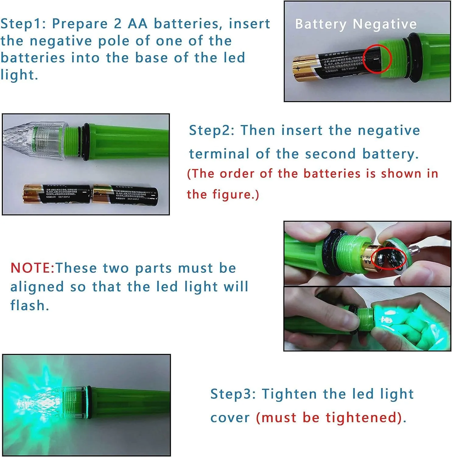 FUSIGO Underwater Fishing Light LED Deep Drop Fishing Light Waterproof Blinking Light Attractants Fishing Lamp Tools for Attracting Bait Lures 4.7in 6.7in