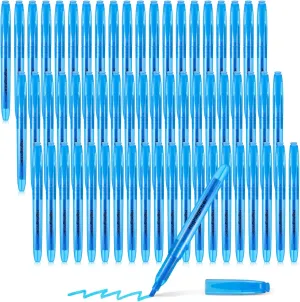 Fuutreo 60 Pack Pastel Highlighters Bulk Bright Color Highlighter Marker Chisel Tip Dry Quickly Safe Highlighter Pens Fluorescent Ink for Adults Home School Office(Blue)