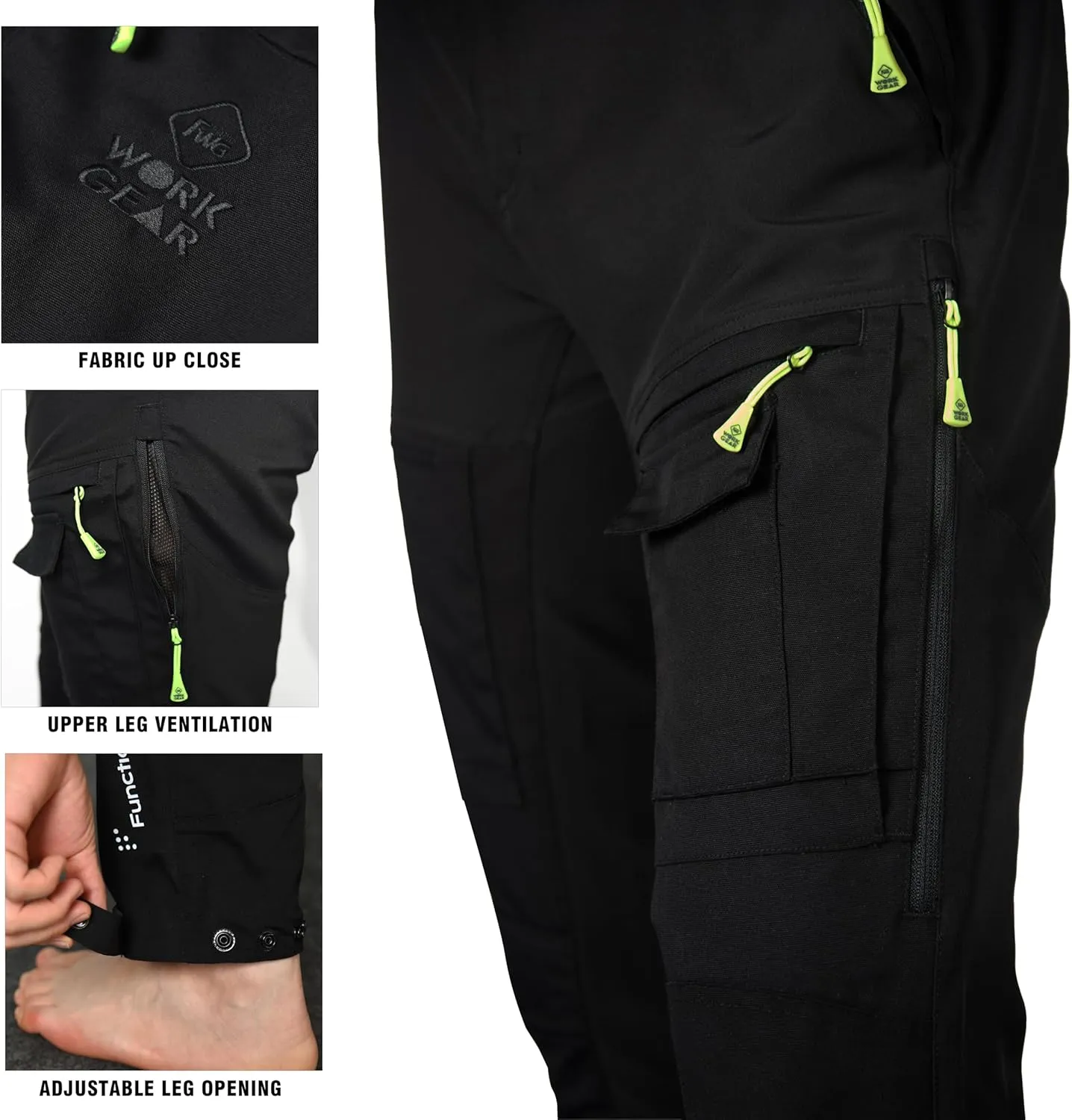 FWG Men's Hiking Pants - Durable Fishing & Work Pants, Ventilated, Multiple Pockets, Design for Outdoors