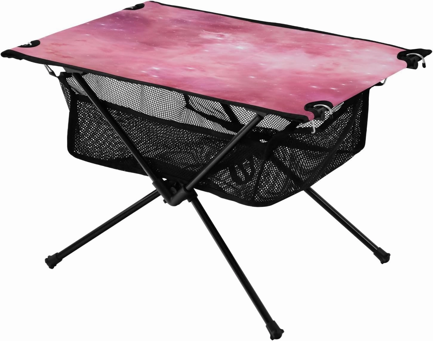 Galaxy Pink Portable Folding Camping Table, Compact Lightweight Beach Table with Carrying Bag for Outdoor Picnics, BBQs, Camp