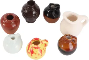 Garneck 7pcs Miniature Flower Vase Random Decor for Landscape and Dollhouse Display Adorable Miniature Flower for Charming Decorations