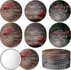 Geetery 30 Pcs Mothers Day Christian Gifts for Women Bulk Compact Mirrors Religious Makeup Mirrors Portable Purse Bible Verse Gifts for International Womens Day Gifts Church