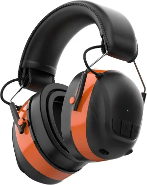 Gel Cushions Ear Muffs, Bluetooth 5.4 Hearing Protection Headphones with 1200mAh Battery, 120H Working Time, 30dB SNR, Larger Buttons for Easy Operation, Superior Stereo Sound Quality