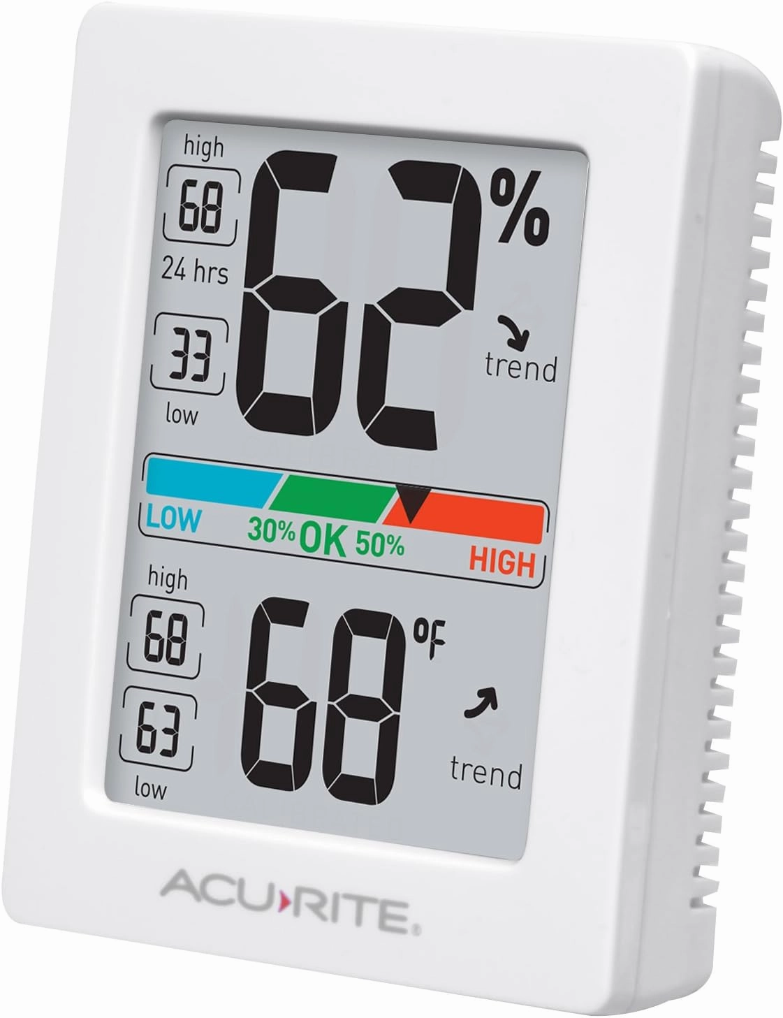 General Tools Moisture Meter MMD950 - Humidity Sensor & AcuRite Digital Hygrometer with Indoor Monitor and Comfort Scale (01083M) Room Thermometer Gauge, 3 x 2.5 Ines, White