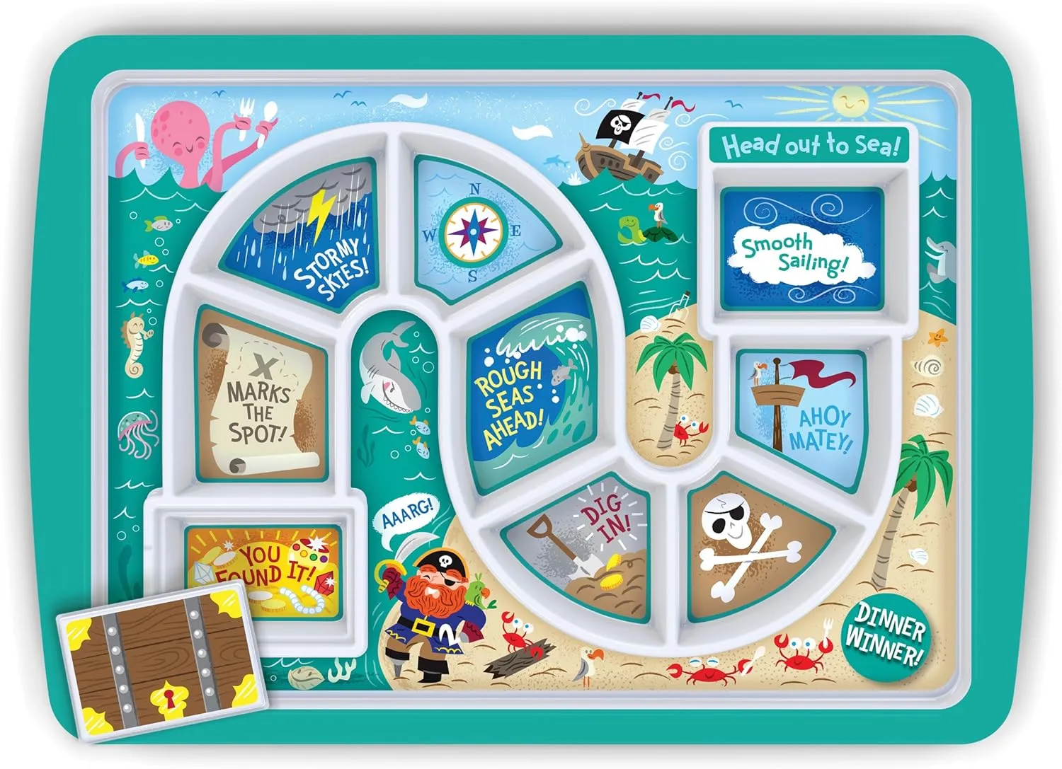 Genuine Fred DINNER WINNER Kids' Dinner Tray, Pirate