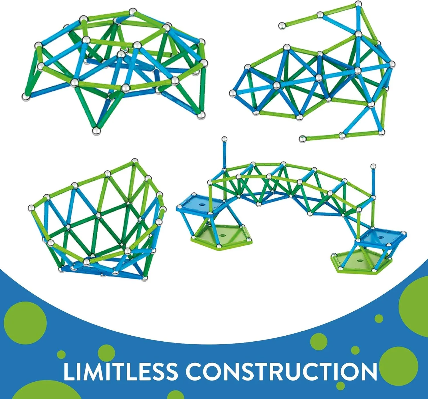 Geomag 142 PCS Magnetic Sticks & Balls Building Set, STEM Magnet Toy for Kids & Adults, Made from 100% Recycled Plastic, Construction Kit Compatible with Magnetic Tiles & Blocks, Swiss-Made