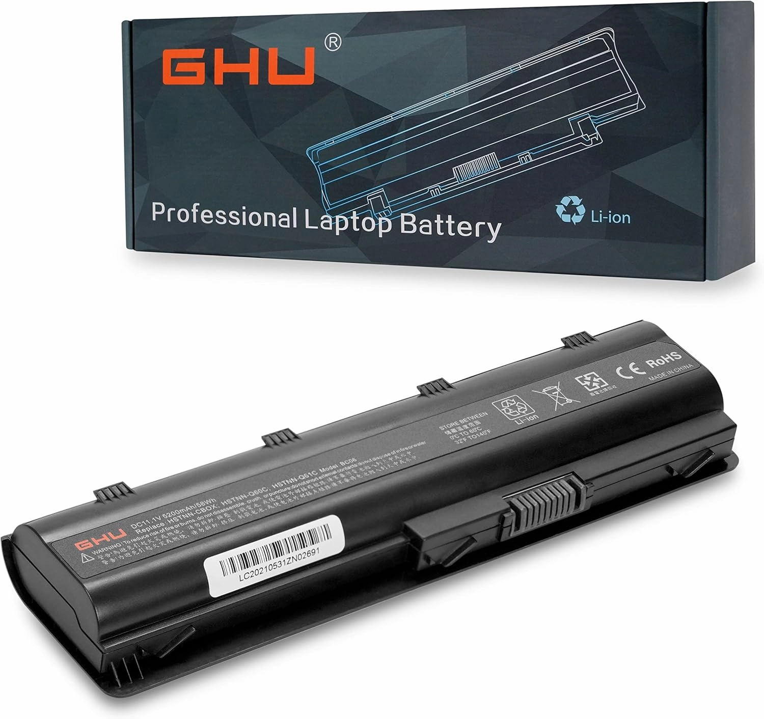 GHU New Battery 58 WH Replacement for MU06 MU09 593553-001 593554-001 586028-341 588178-141 WD548AA WD549AA Compatible with HP Compaq CQ32 CQ42 CQ43 CQ56 CQ56Z CQ57 CQ62 CQ62Z CQ72 CQ630 Notebook PC
