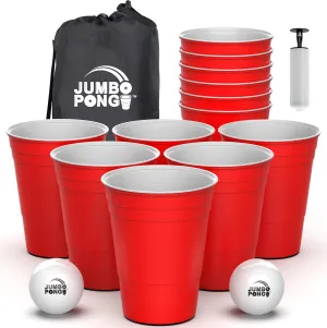 Giant Yard Pong Outdoor Games Yard Games Lawn, Beach, Camping, Tailgating or Backyard - Durable Giant Cups with Indoor/Outdoor Ball and Pump Included