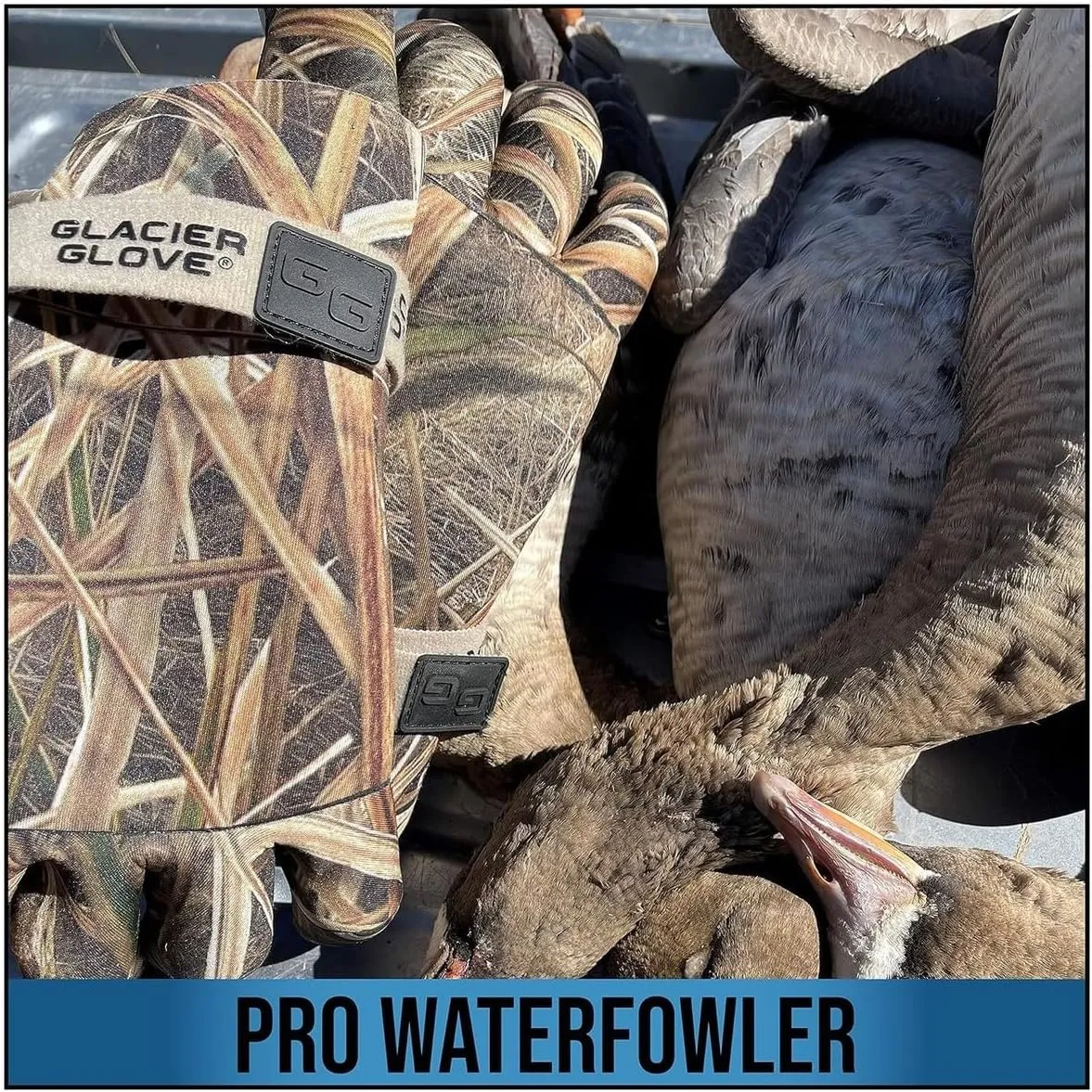 Glacier Glove Pro Waterfowler Durable Waterproof Multifunctional Outdoor Fleece-Lined Neoprene Gloves w/Pre-Curved Fingers