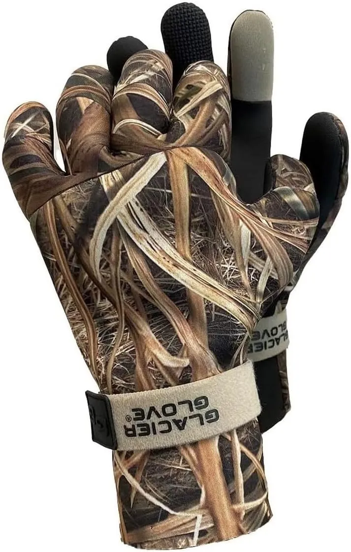Glacier Glove Pro Waterfowler Durable Waterproof Multifunctional Outdoor Fleece-Lined Neoprene Gloves w/Pre-Curved Fingers