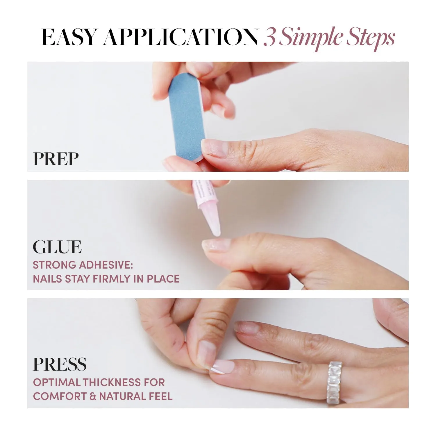 Glamnetic Press On Nails - Fiery Red | Opaque Bright Red Short Almond Fake Nails, Reusable | 15 Sizes - 30 Nail Kit