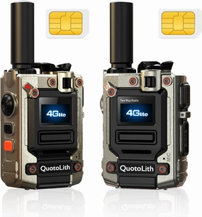Global walkie Talkie Unlimited Range,Long Distance walkie talkies,Handheld PoC Rechargeable PTT Push to Talk Over Cellular Radio(2 with SIM Card) (2)